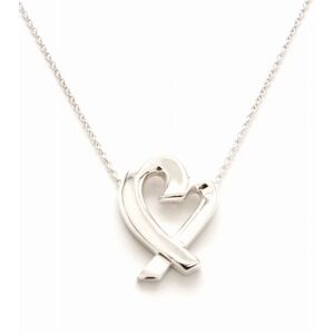 TIFFANY Co Paloma Picasso Loving Heart Pendant Necklace Sterling Silver
